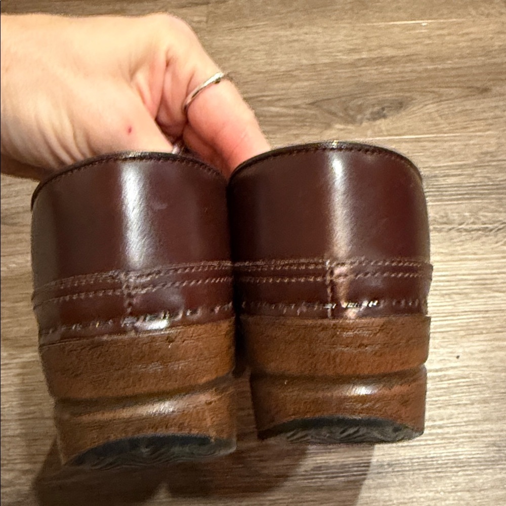Dansko Brown Leather Clog Size 37 US 6.5 - Picture 6 of 10